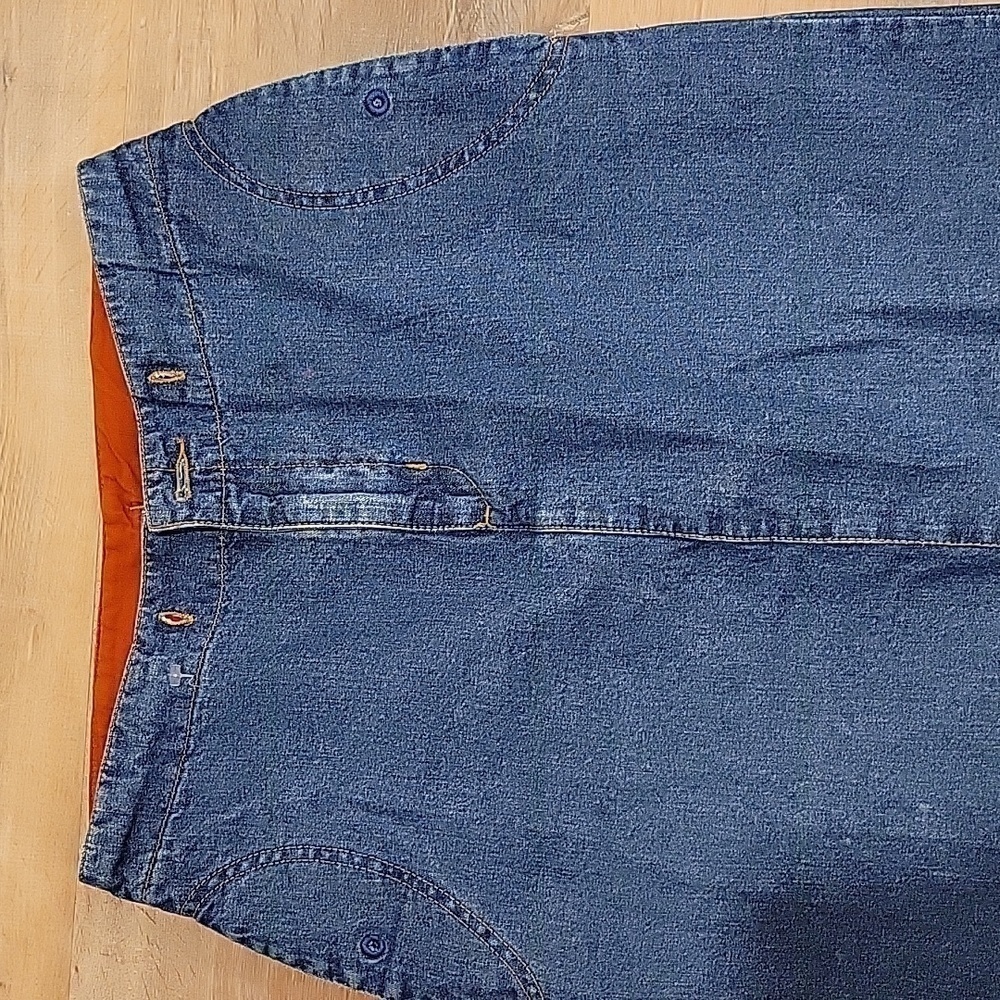 LEVI'S Vintage Long Denim Skirt 14 - Picture 3 of 10